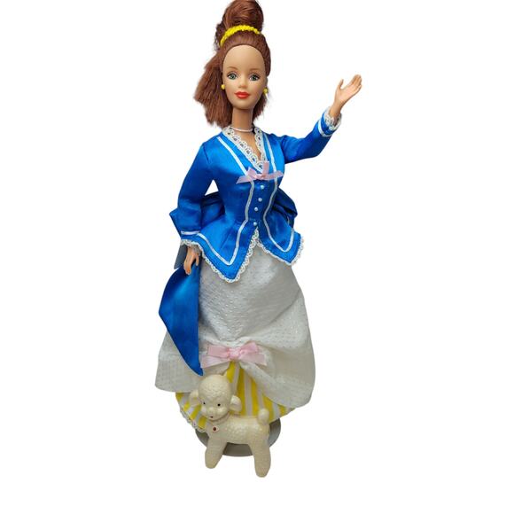 "Barbie Had a Little Lamb" Dress on Pretty in Plaid Midge W/Vintage Lamb Rattle - Picture 1 of 11